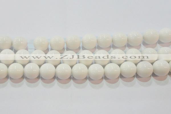 CAG7183 15.5 inches 16mm round white agate gemstone beads