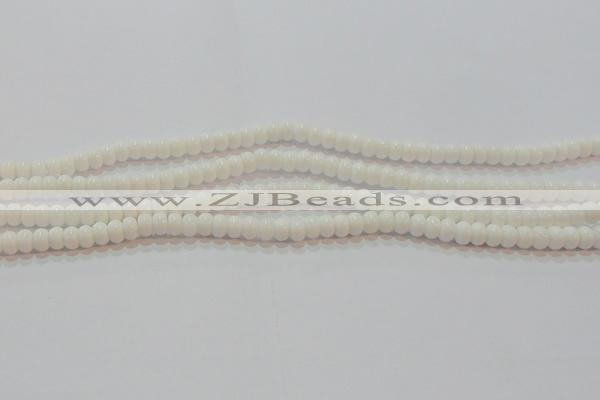 CAG7190 15.5 inches 4*6mm rondelle white agate gemstone beads