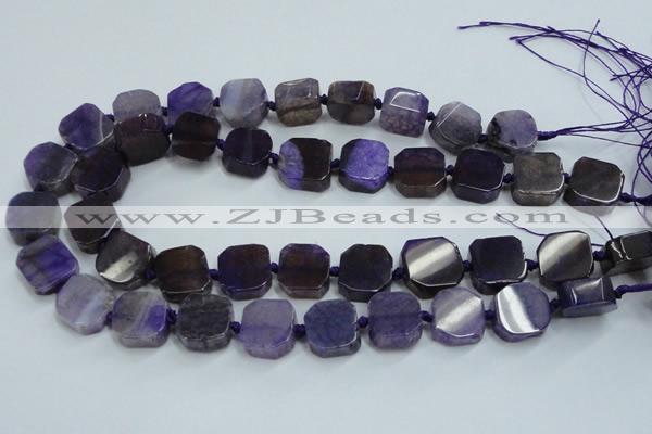 CAG7352 15.5 inches 14*15mm - 16*18mm octagonal dragon veins agate beads