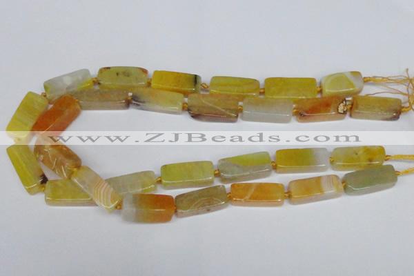 CAG7374 15.5 inches 8*20mm - 10*25mm cuboid dragon veins agate beads