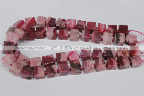 CAG7381 15.5 inches 11*12mm - 13*14mm cube dragon veins agate beads