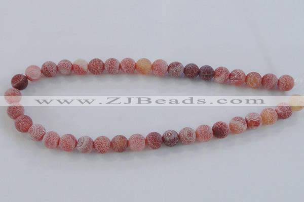 CAG7488 15.5 inches 8mm round frosted agate beads wholesale