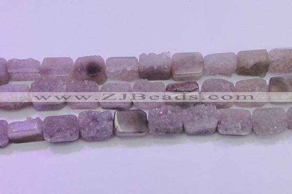 CAG8455 15.5 inches 18*25mm rectangle grey druzy agate gemstone beads