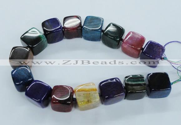 CAG8530 15.5 inches 23*24mm cube dragon veins agate beads