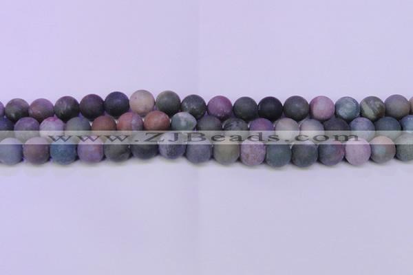 CAG8861 15.5 inches 6mm round matte india agate beads