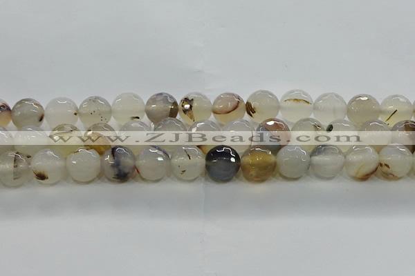 CAG9037 15.5 inches 10mm faceted round dragon veins agate beads