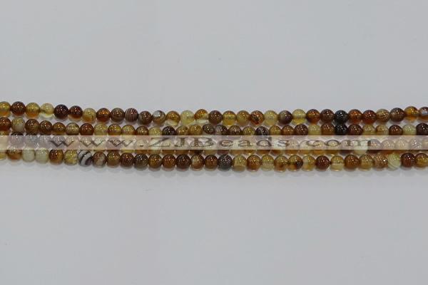 CAG9192 15.5 inches 4mm round line agate gemstone beads