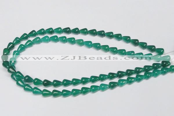 CAG956 15.5 inches 8*10mm teardrpop green agate gemstone beads