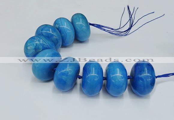 CAG9684 7.5 inches 20*35mm rondelle agate gemstone beads