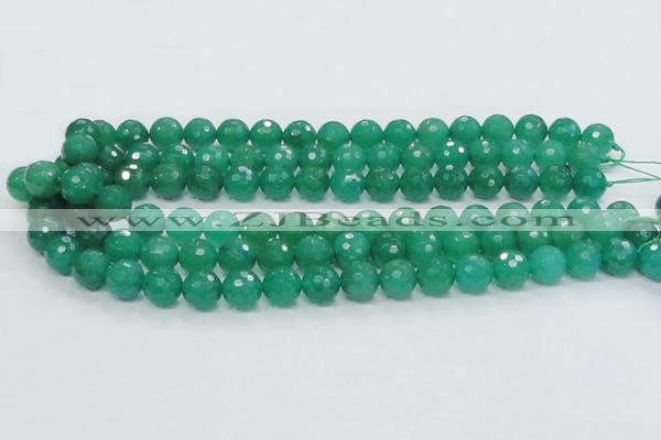 CAJ05 15.5 inches 12mm faceted round green aventurine jade beads