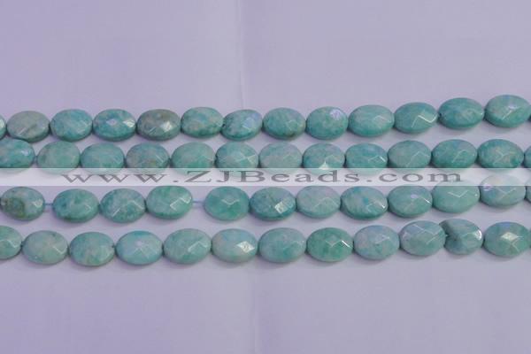 CAM1204 15.5 inches 12*16mm faceted oval Russian amazonite beads