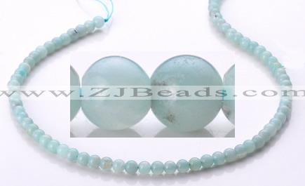 CAM15 16 inches 4mm round natural amazonite beads Wholesale