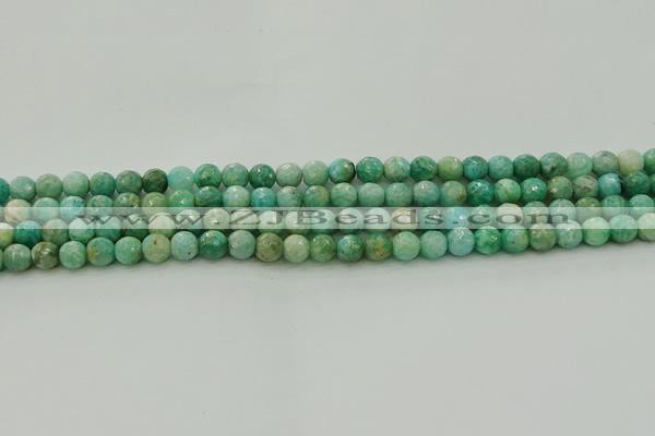 CAM1581 15.5 inches 6mm faceted round Russian amazonite beads