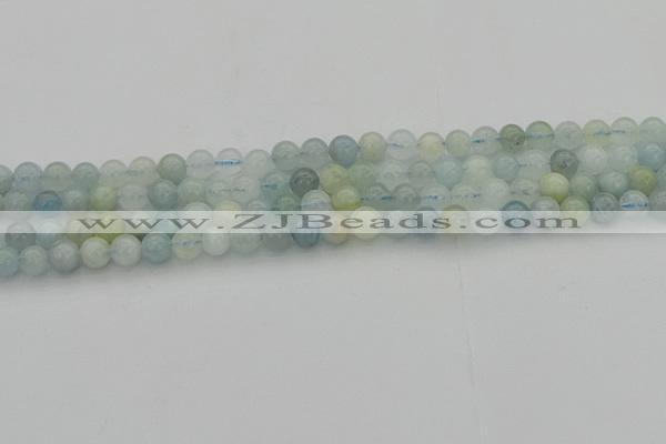 CAQ431 15.5 inches 6mm round natural aquamarine beads wholesale