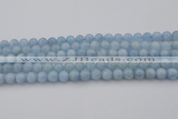 CAQ702 15.5 inches 8mm round natural aquamarine beads wholesale