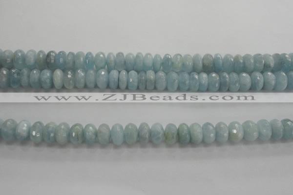 CAQ71 15.5 inches 5*9mm faceted rondelle AB grade aquamarine beads