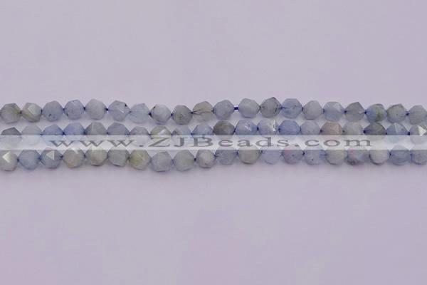 CAQ790 15.5 inches 6mm faceted nuggets aquamarine gemstone beads