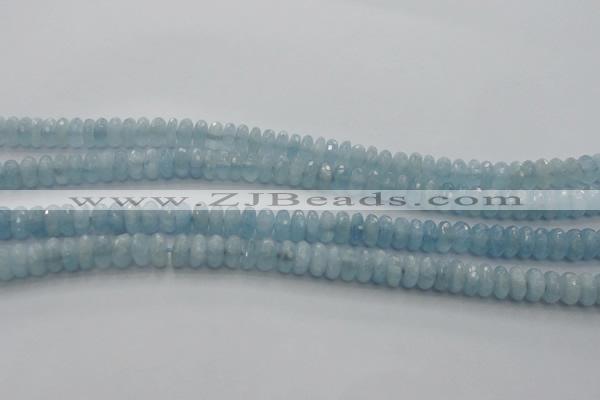 CAQ80 15.5 inches 3*7mm faceted rondelle AA grade aquamarine beads