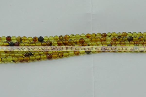 CAR500 15.5 inches 4mm - 5mm round natural amber beads wholesale