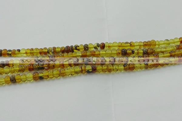 CAR537 15.5 inches 4*6mm rondelle natural amber beads wholesale