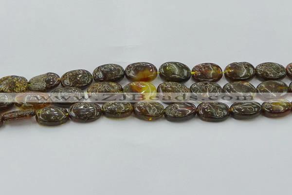 CAR548 15.5 inches 12*15mm - 13*17mm oval natural amber beads