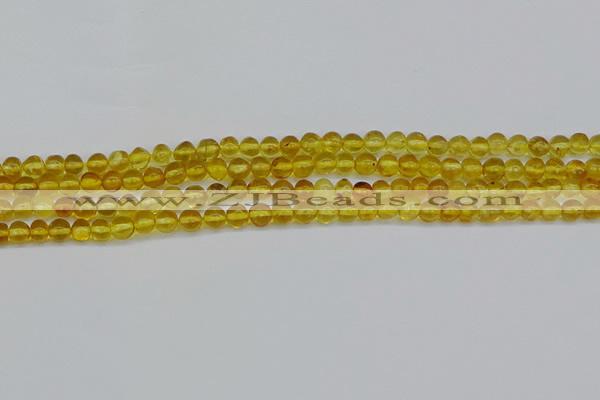 CAR550 15.5 inches 4mm - 5mm round natural amber beads wholesale