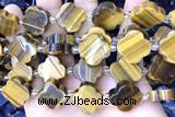 CARV09 15 inches 17mm – 18mm carved flower yellow tiger eye beads
