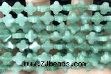 CARV23 15 inches 8mm carved flower dalmatian green aventurine beads