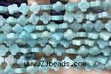 CARV24 15 inches 8mm carved flower amazonite gemstone beads