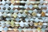 CARV25 15 inches 8mm carved flower amazonite gemstone beads