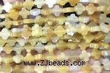 CARV30 15 inches 8mm carved flower yellow jade gemstone beads