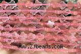 CARV33 15 inches 8mm carved flower cherry quartz beads