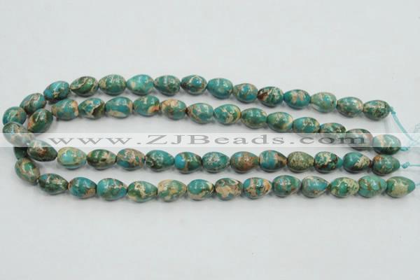 CAT05 15.5 inches 10*14mm teardrop natural aqua terra jasper beads