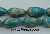 CAT06 15.5 inches 10*20mm teardrop natural aqua terra jasper beads