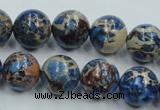 CAT215 15.5 inches 18mm round dyed natural aqua terra jasper beads