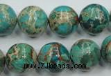 CAT77 15.5 inches 14mm round dyed natural aqua terra jasper beads