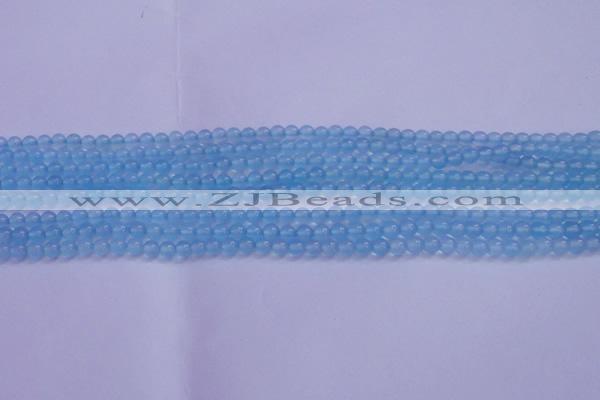 CBC250 15.5 inches 4mm A grade round ocean blue chalcedony beads