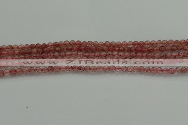 CBQ300 15.5 inches 4mm round natural strawberry quartz beads