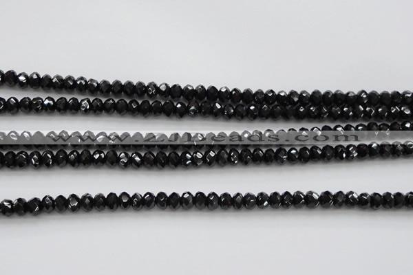 CBS513 15.5 inches 4*5mm faceted rondelle AA grade black spinel beads