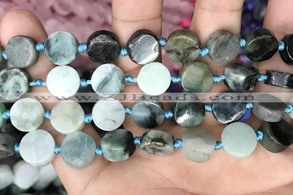 CCB504 15.5 inches 12mm coin jade gemstone beads wholesale