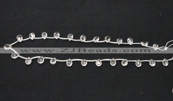 CCC229 6*9mm briolette grade AB natural white crystal beads wholesale