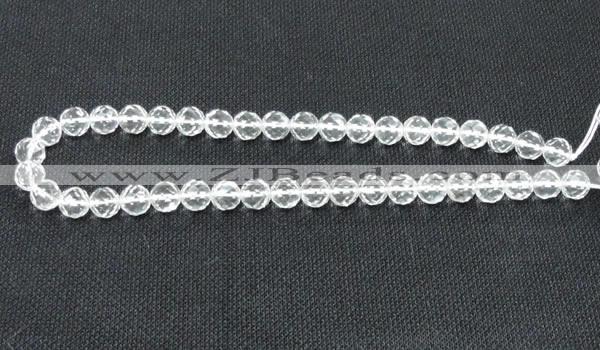 CCC253 15.5 inches 10mm faceted round grade A natural white crystal beads