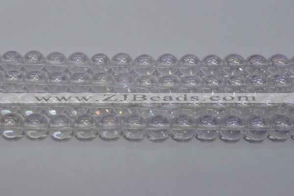 CCC402 15.5 inches 8mm round AB-color white crystal beads