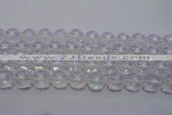 CCC404 15.5 inches 12mm round AB-color white crystal beads