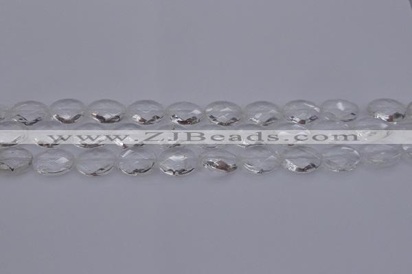 CCC515 15.5 inches 13*18mm faceted oval natural white crystal beads