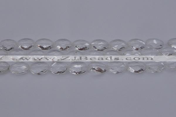 CCC516 15.5 inches 15*20mm faceted oval natural white crystal beads