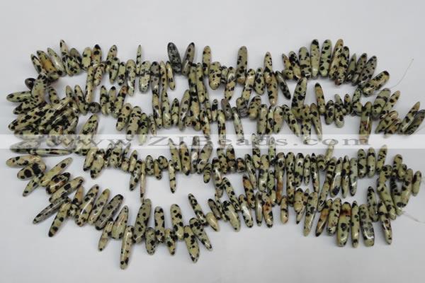 CCH344 15.5 inches 5*20mm dalmatian jasper chips beads wholesale