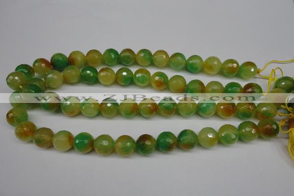 CCN1296 15.5 inches 14mm faceted round rainbow candy jade beads