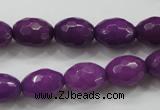 CCN1453 15.5 inches 10*14mm faceted rice candy jade beads wholesale