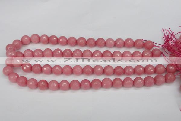 CCN1834 15 inches 12mm faceted round candy jade beads wholesale